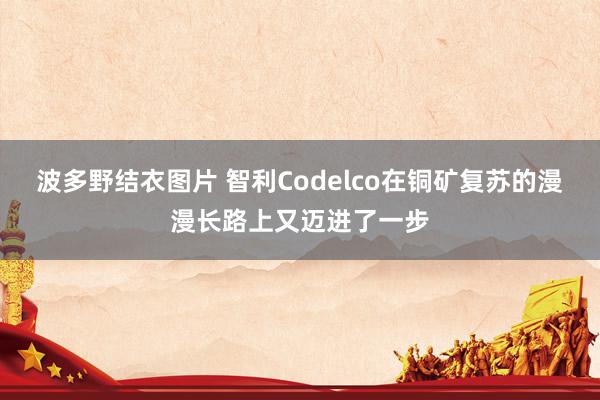波多野结衣图片 智利Codelco在铜矿复苏的漫漫长路上又迈进了一步